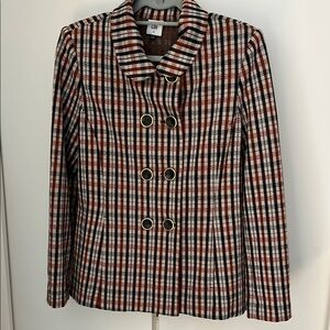 Women's Double-Breasted Plaid Jacket